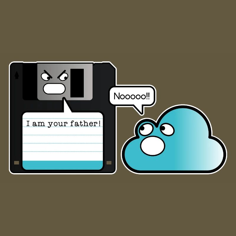 Diskette Cloud Speicher Vater Computer Witz
