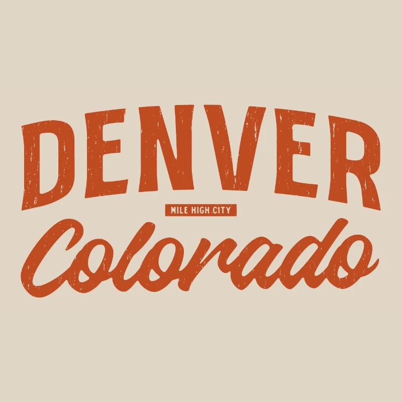 Denver Colorado Retro Script Logo