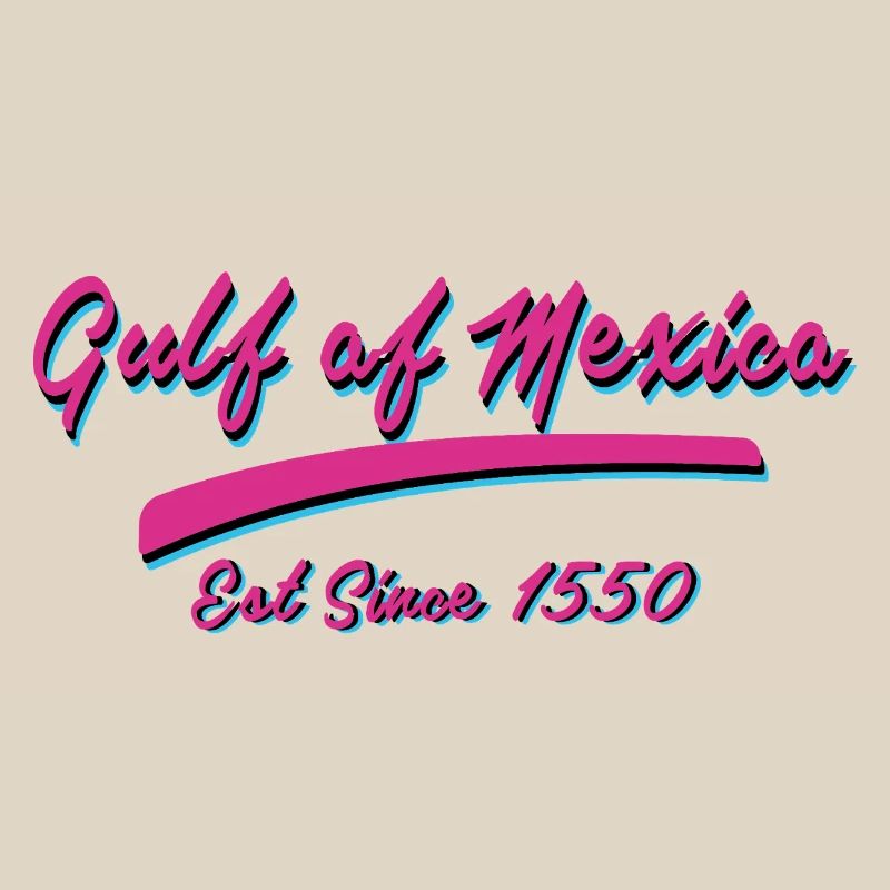 Conception de texte rétro du golfe du Mexique