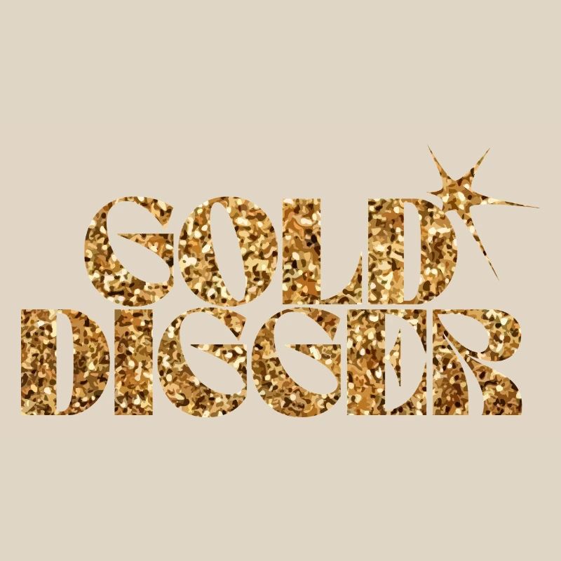 Gold Digger Glitter Text
