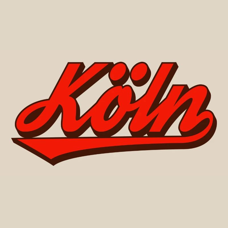 Köln Retro Script Logo Rot