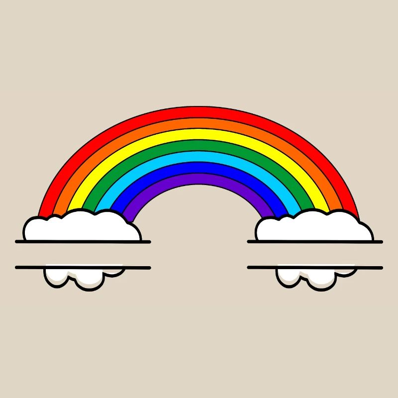 Rainbow with two name bubbles