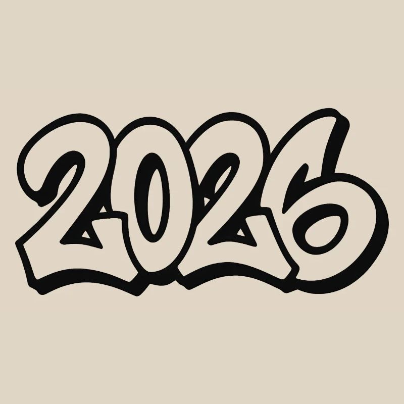 Année 2026 Conception de graffitis