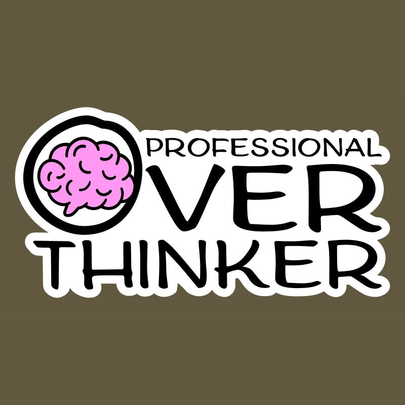 Professional Overthinker Funny Brooding Anxiety Logo
