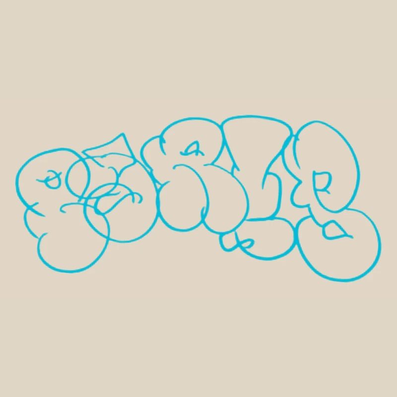 Blue bubble graffiti pattern in Paris style