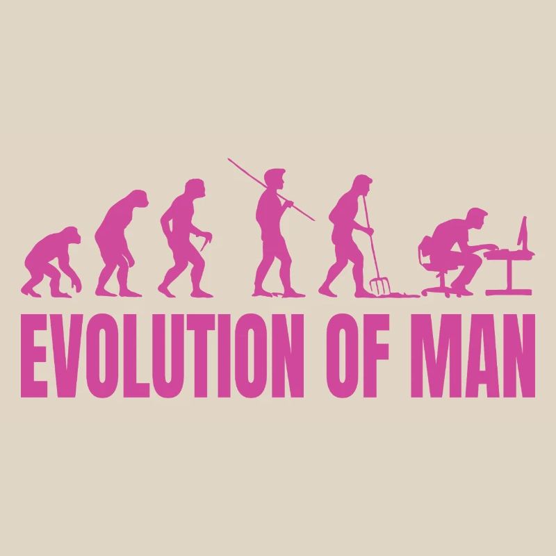 Evolution of Man Programmer Computer Science pink