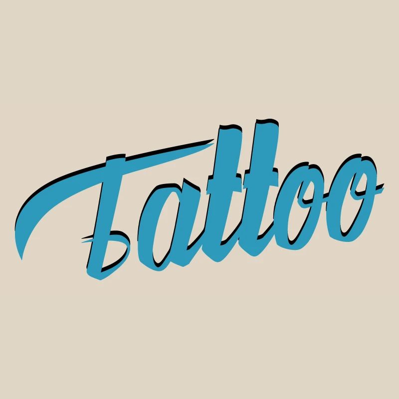 Tattoo Script in Teal