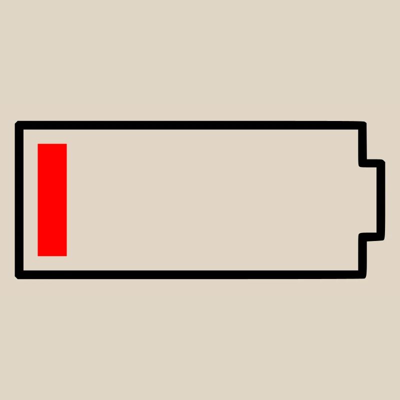 Battery Empty Icon | Funny statement for tired