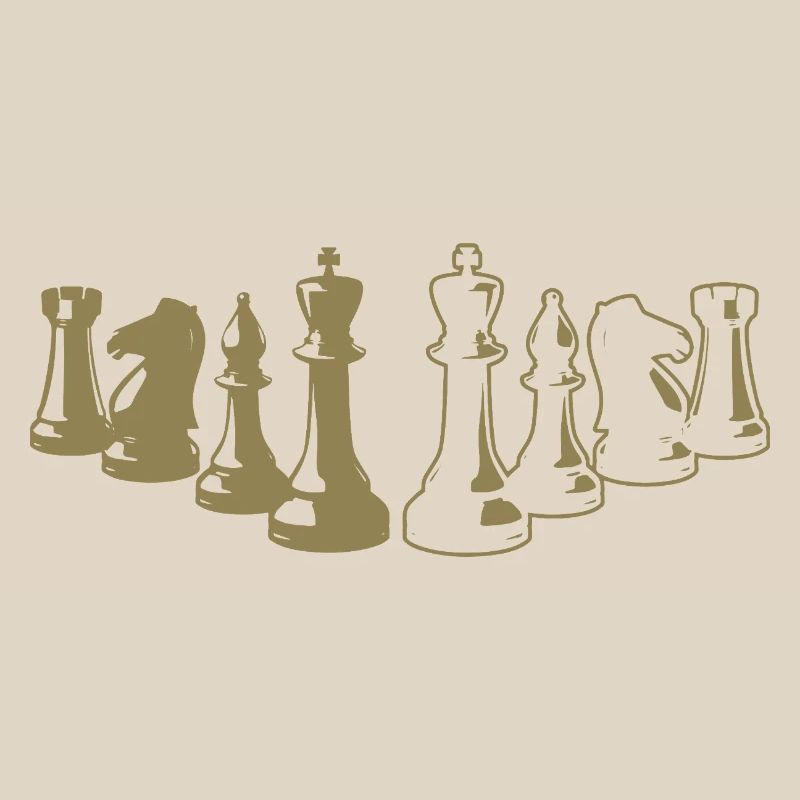 Minimalist Chess Silhouette Chessboard