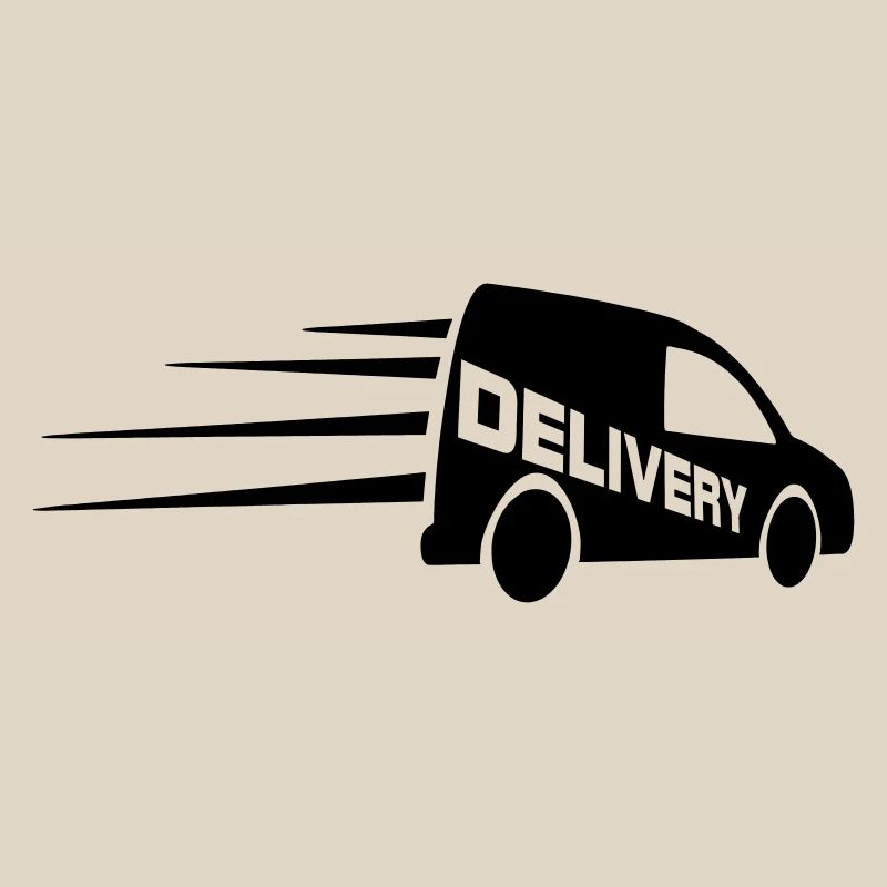 Logo de fourgonnette avec texte découpé