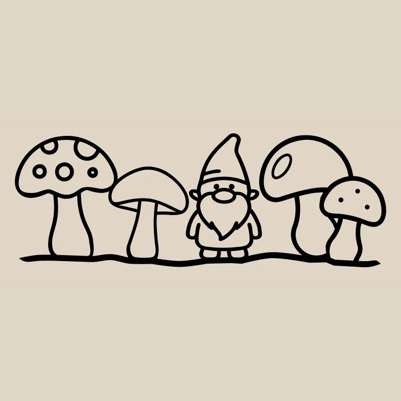Dwarf with mushrooms