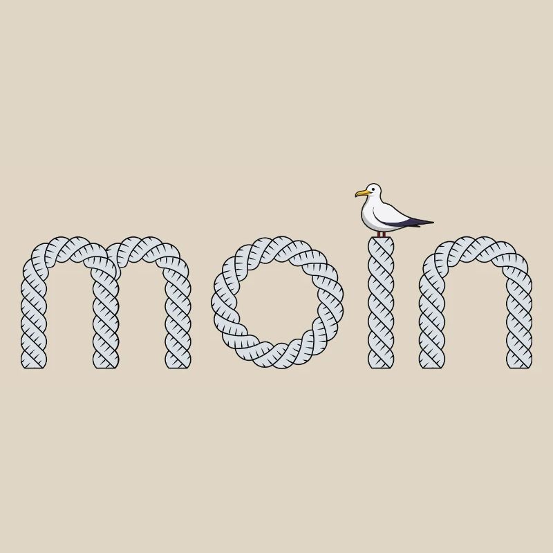 Moin Schriftzug mit kleiner Möwe