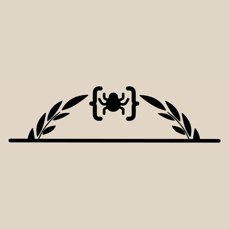 Code logo spider in half laurel wreath