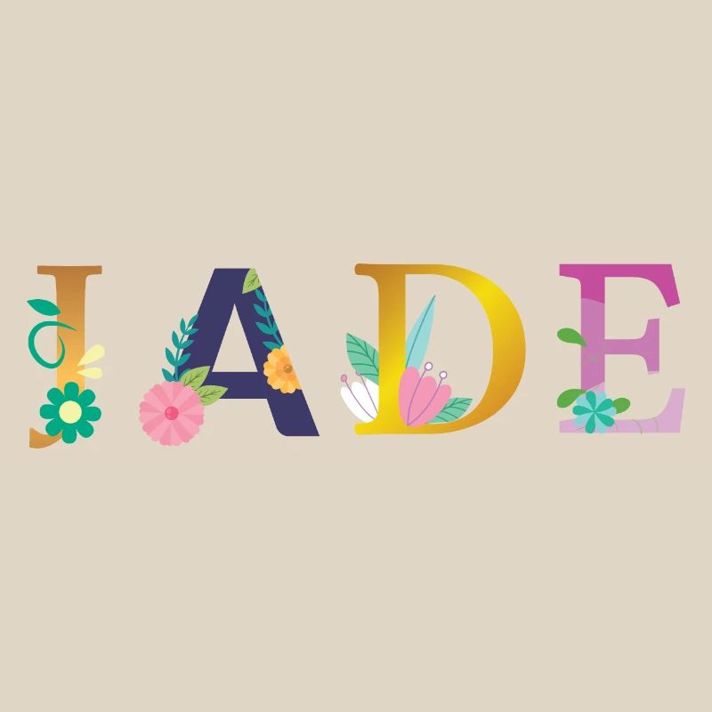 Nom JADE décoré de fleurs