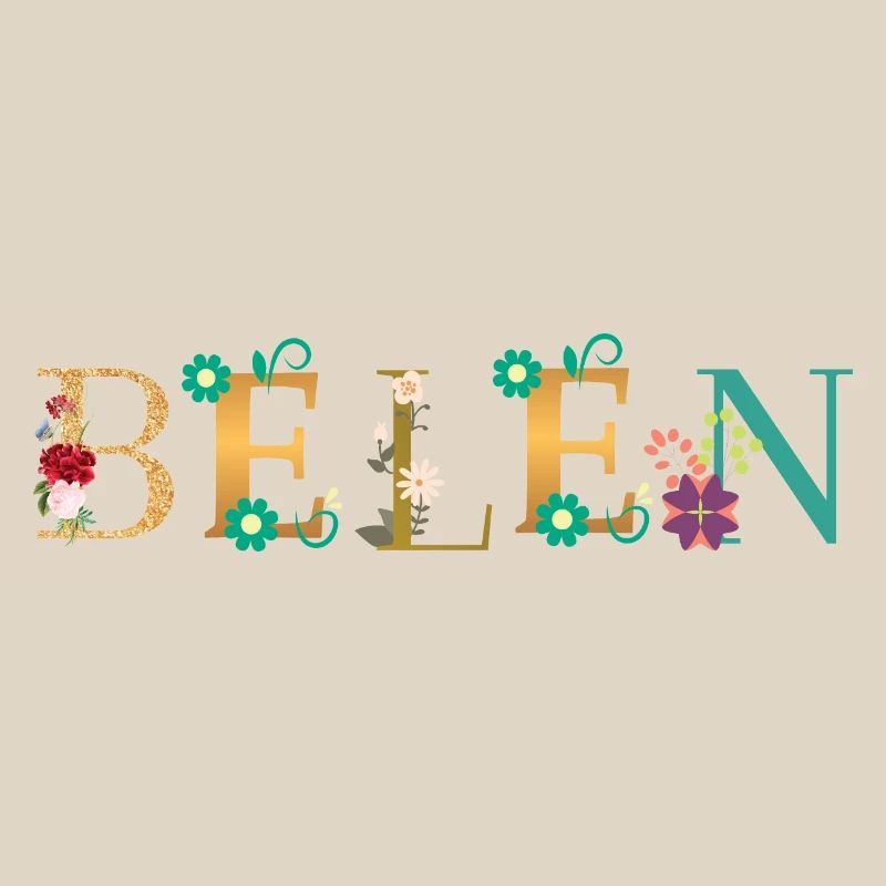 Le nom BELEN décoré de fleurs