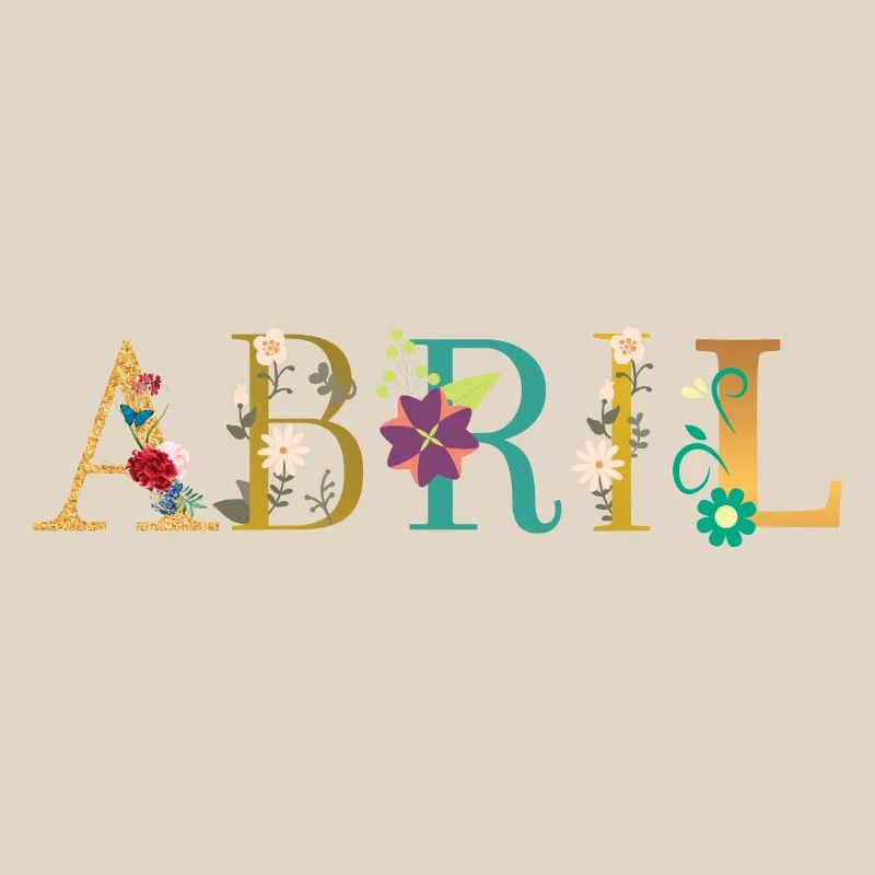 Nom ABRIL décoré de fleurs