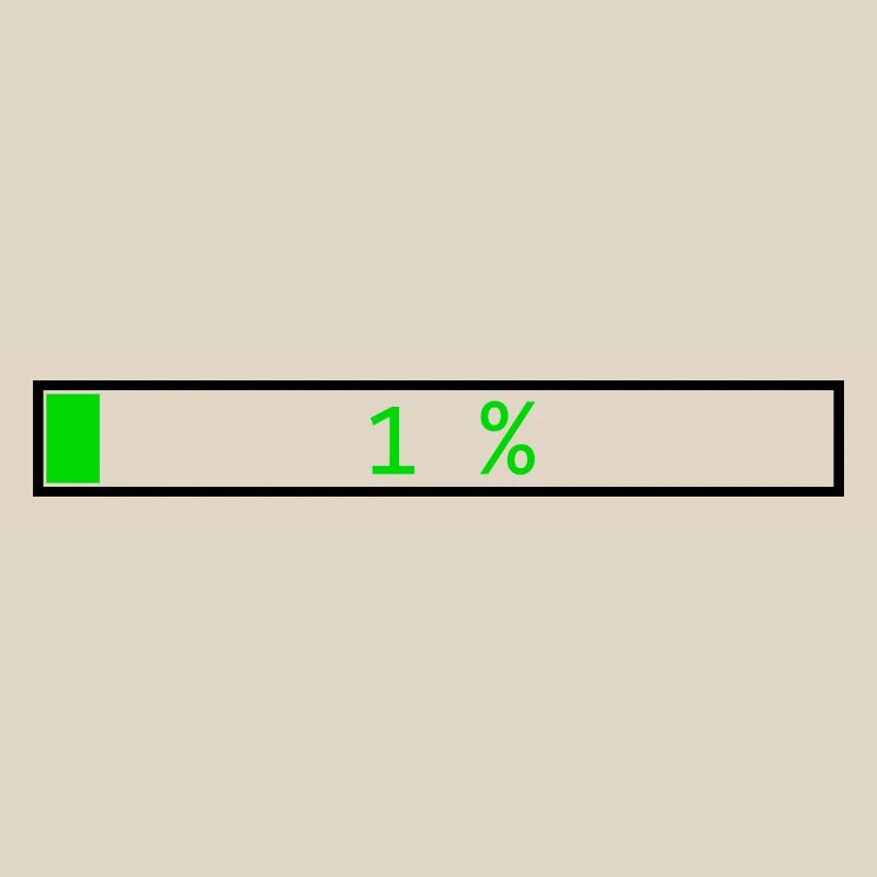 Loading bar Green 1% outline Black