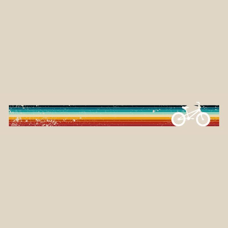 Retro Rainbow Stripes Bicycle
