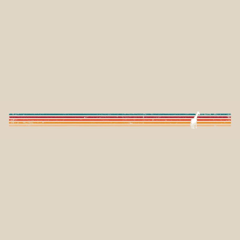 Giraffe on Colourful Stripe Backdrop