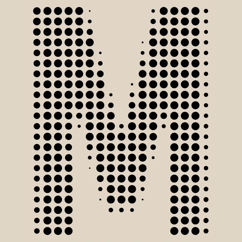 M letter dots initial letter gift