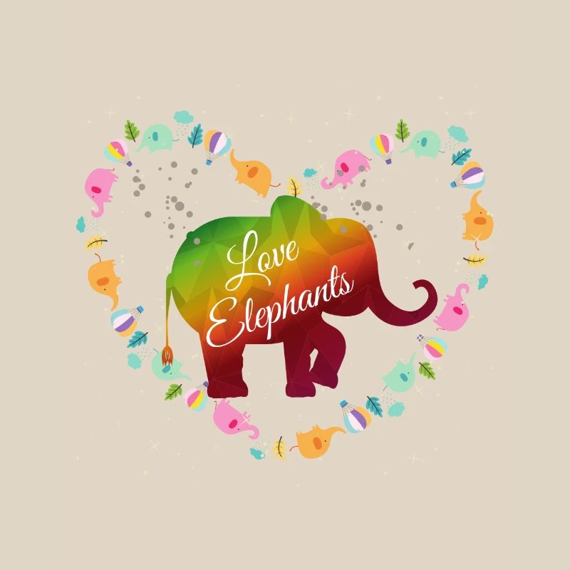 Conception du cœur d’éléphant arc-en-ciel