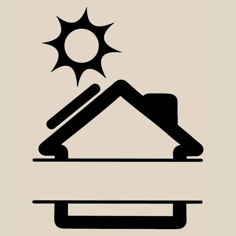Solar panel on house with sun