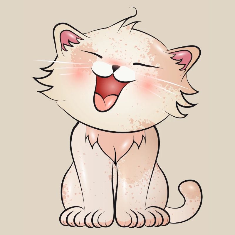 Mignon chat miaulé dans le style comique