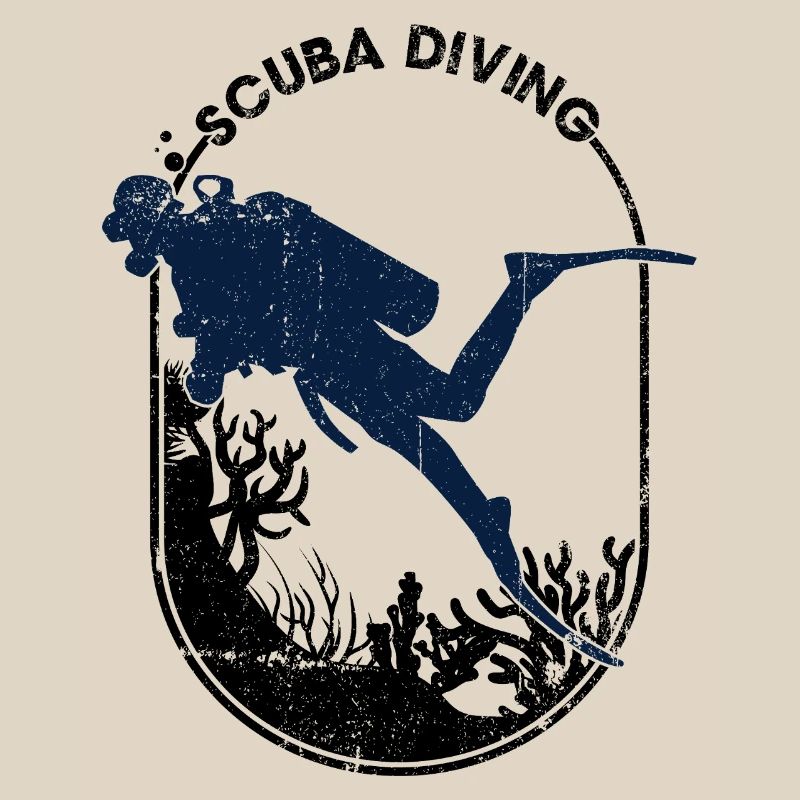 Diving Diver Silhouette Design