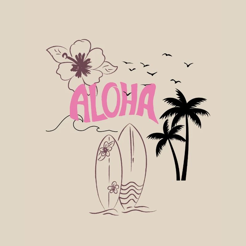 Conception de la plage de surf Aloha