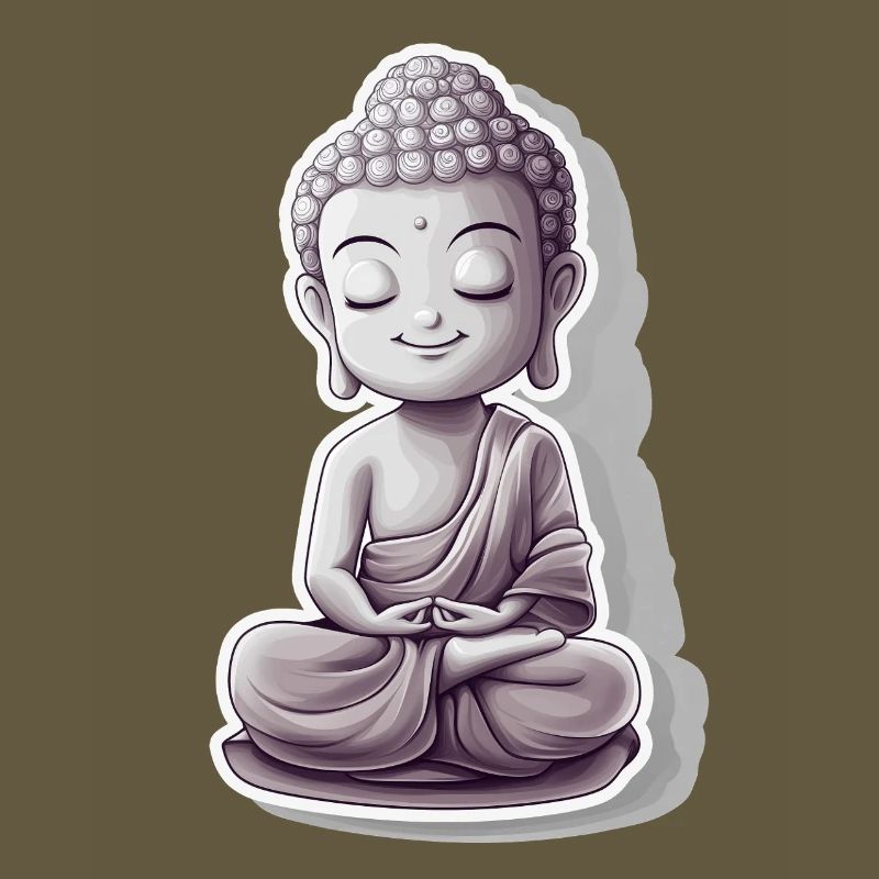 Meditating Buddha with calm expression