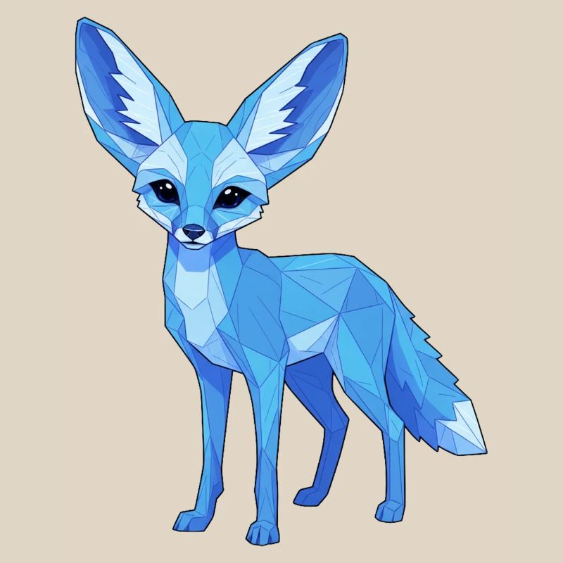 Blue Geometry Fox
