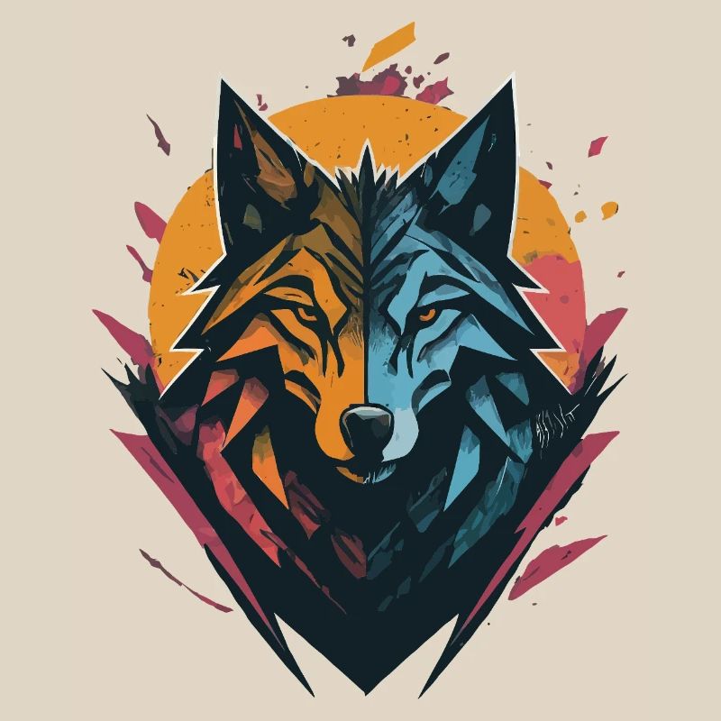 Wolf Doppelseitiger Sonnenmond