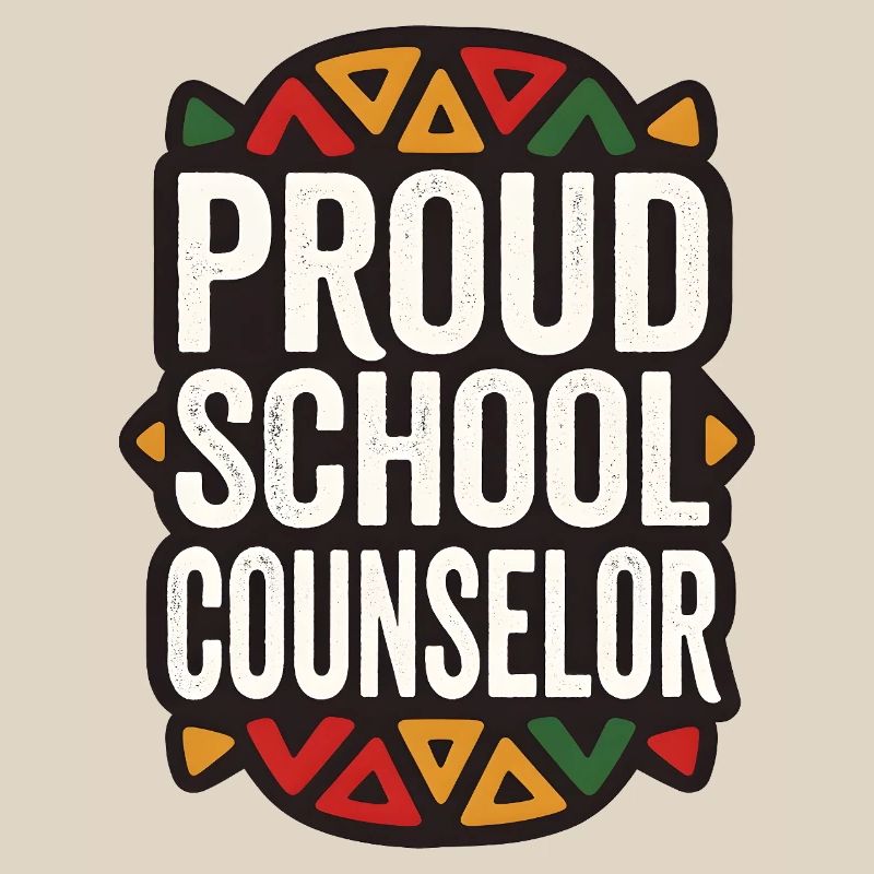 School Counselor Pride Geometric Pattern
