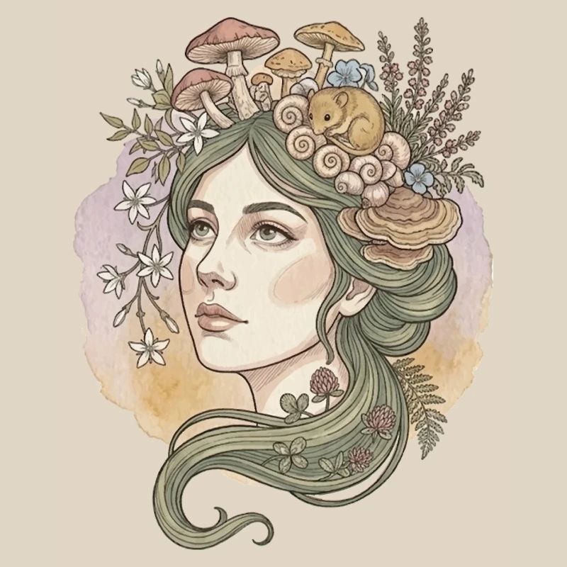 Déesse des champignons et des fleurs