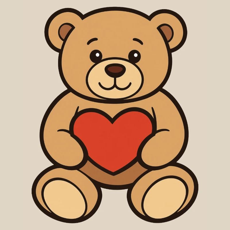 Teddybär mit Herz Comic Art 