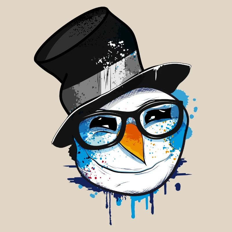 Snowman with nerd glasses