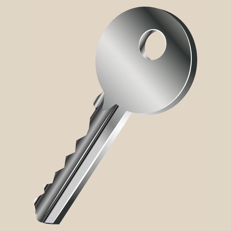 silver-colored single key
