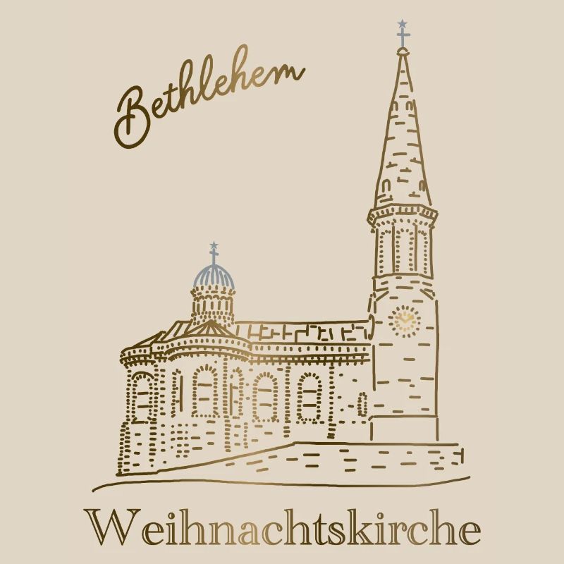 Weihnachtskirche Bethlehem, handgezeichnet