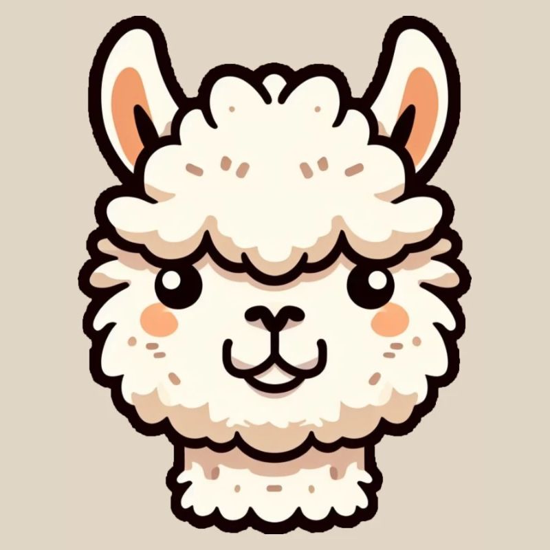 Alpaca Llama Head Comic Cartoon