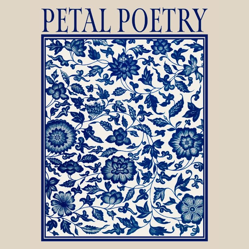 Petal Poetry Tile Pattern Blue