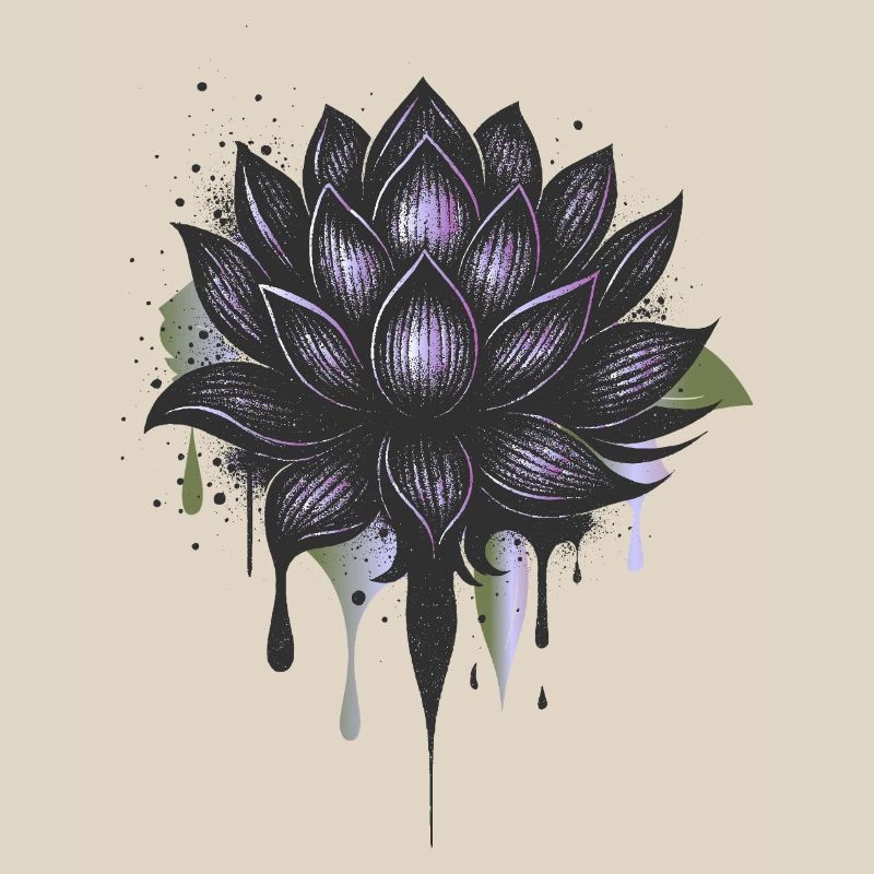 Dark lotus flower with gradient & effect
