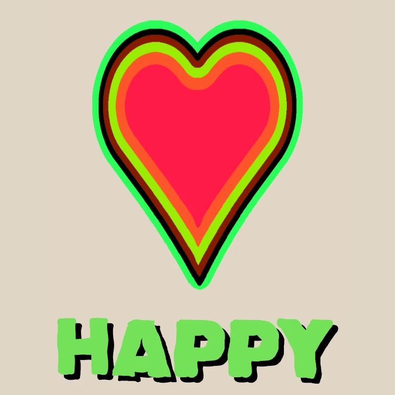 VIBRANT heart graphic with neon framing