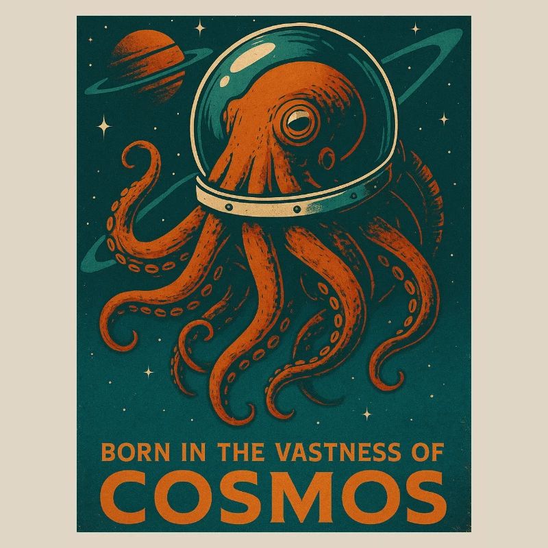 Octopus Rétro Espace Science-Fi