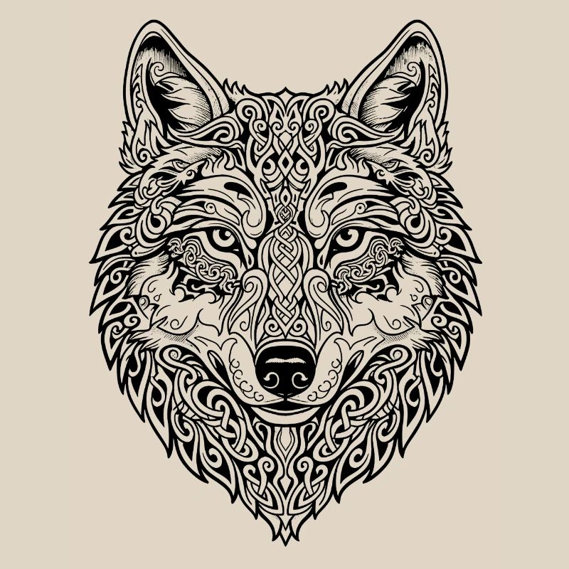 Celtic Wolf's Head