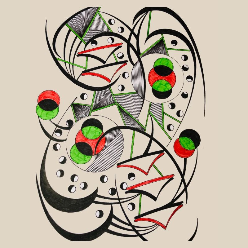 Circle Lines Chaos Abstract