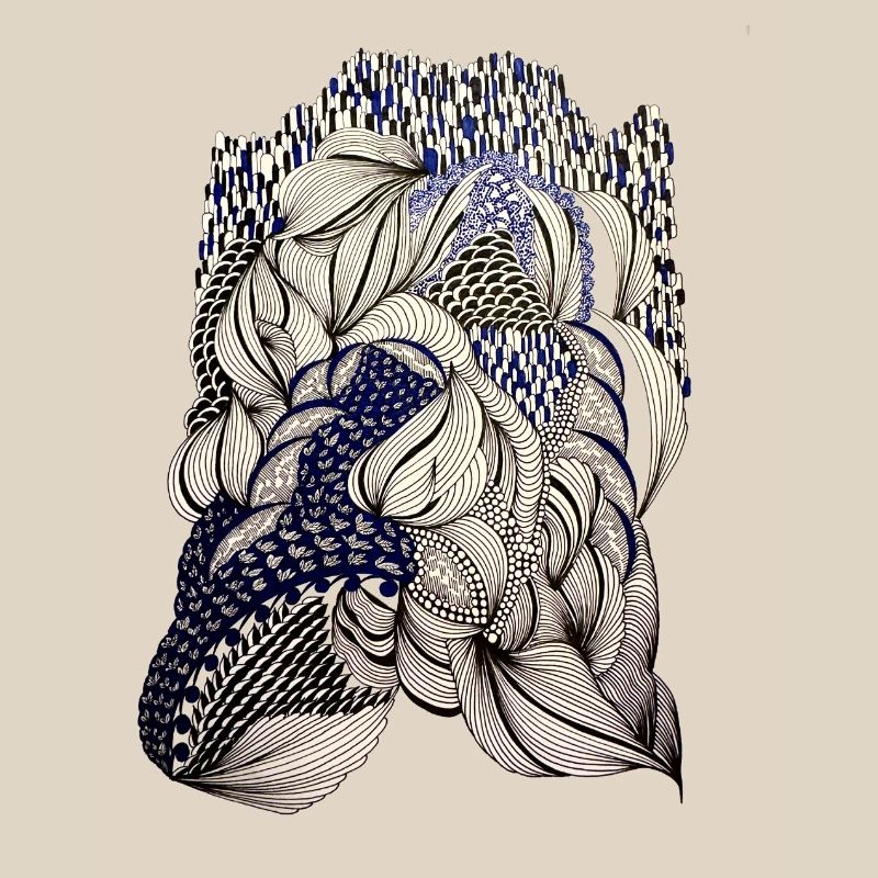 Indigo Leaf Weave Pattern