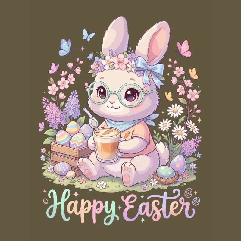Pastel Bunny Easter Magic "Happy Easter"
