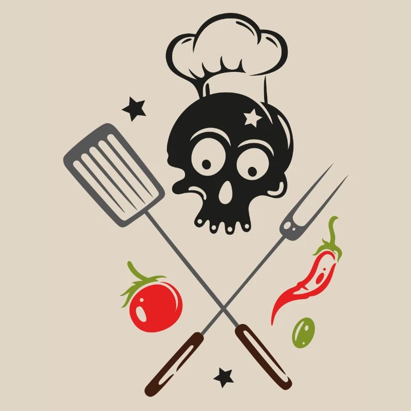 Chef's Hat Grill Skull Grill Master