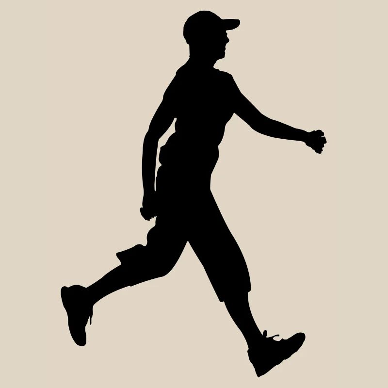 Wanderer mit Mütze auf Schattenfigur Logo