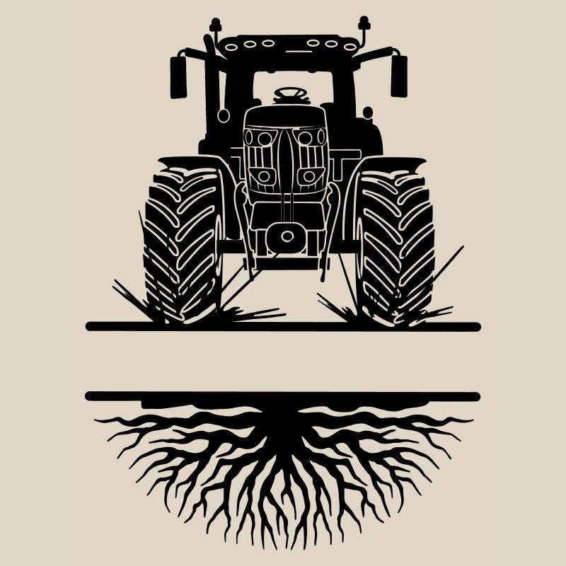Tractor through mud under growing roots